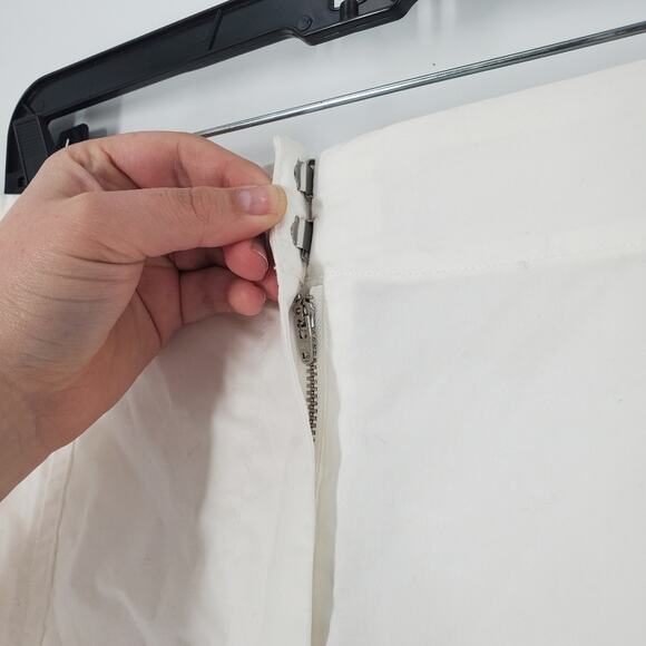 Theory White Cotton Chino Utility Skirt 18 - Picture 5 of 13